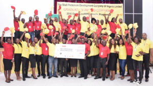 The SPDC JV Ogoni LiveWIRE Programme beneficiaries at the graduation ceremony.