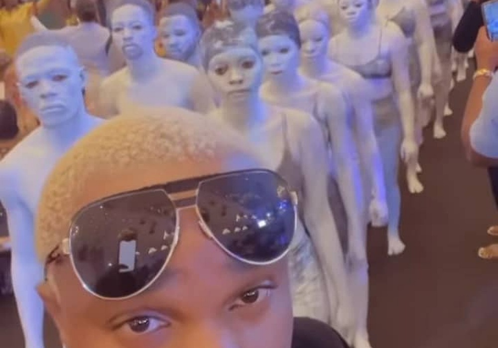 Pretty Mike Stole Eniola Badmus' Party, storms it with painted Men,women in Underwear