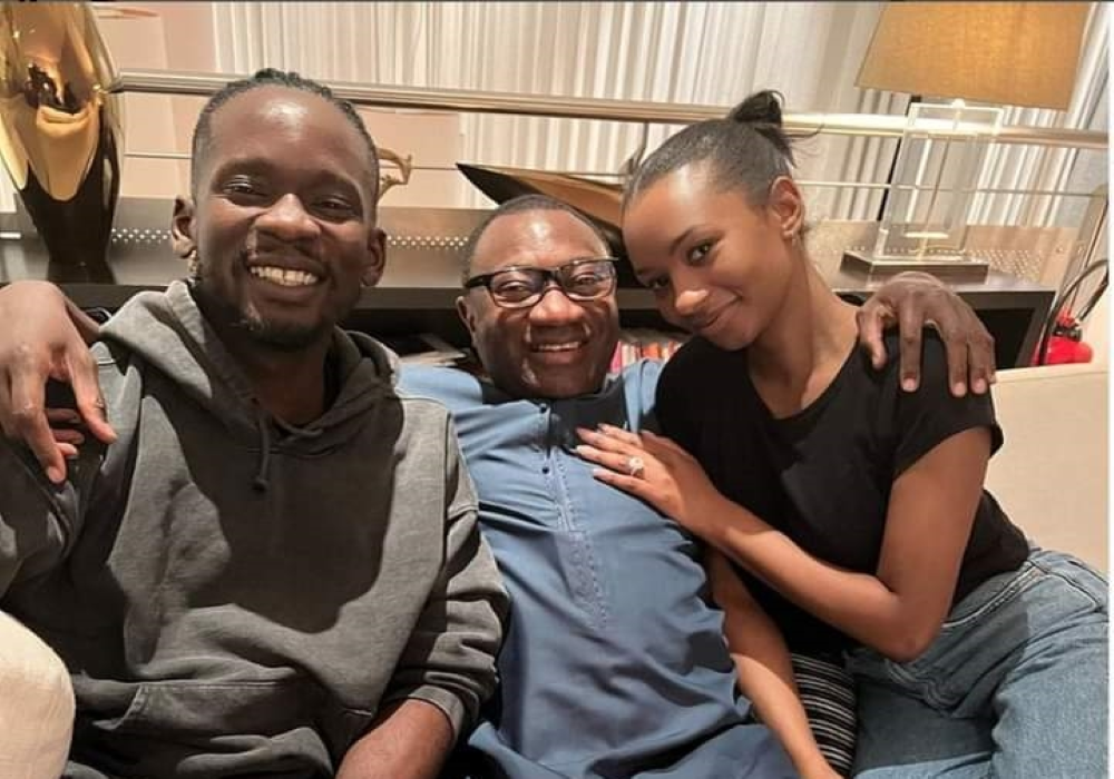 PHOTO: Femi Otedola Poses With Future-Son-In-law, Daughter