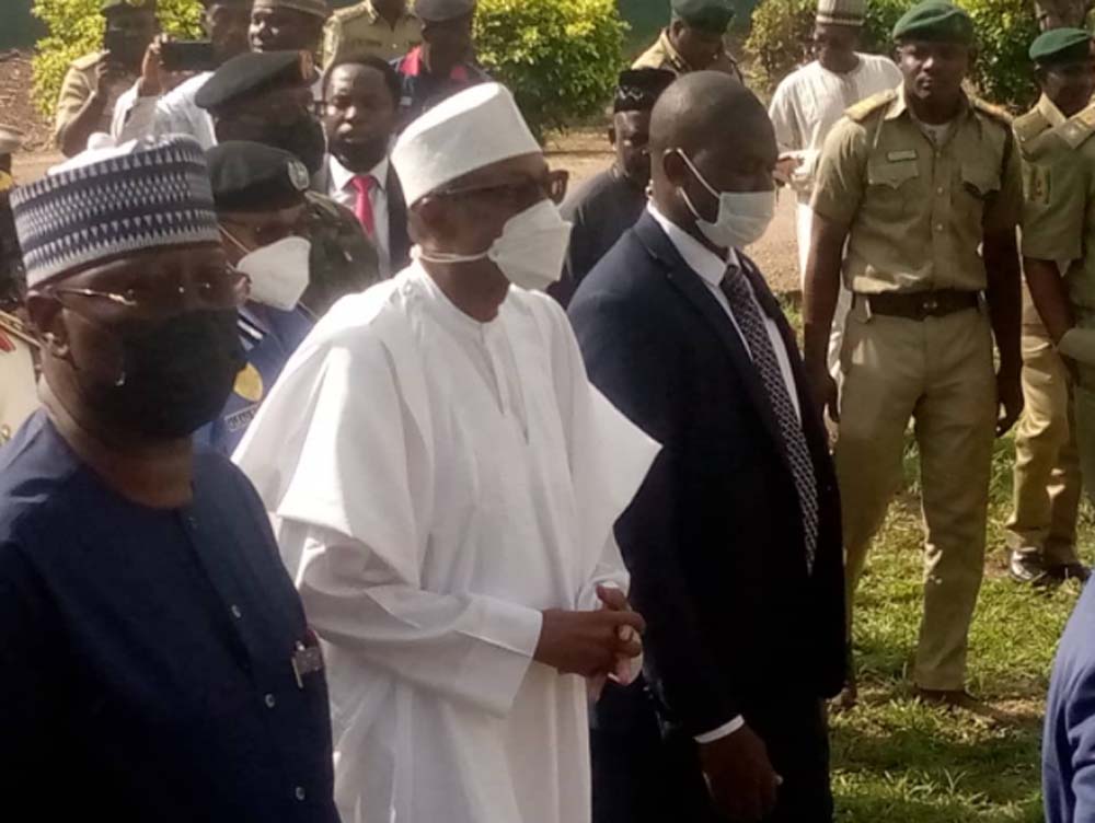 Hours after Kuje Prison attack, Buhari storms facility, to inspect level of destruction