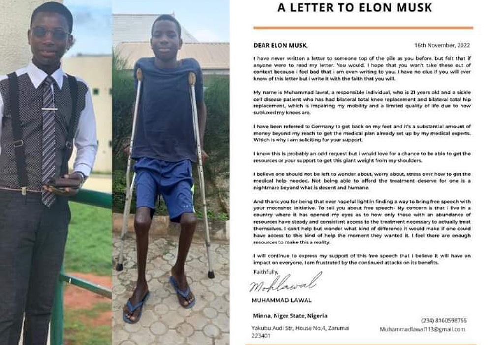Nigerian Writes Elon Musk, Seeks Medical Assistance