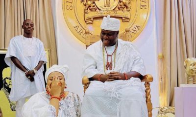 Reactions As Nkechi Blessing Visits Ooni Of Ife