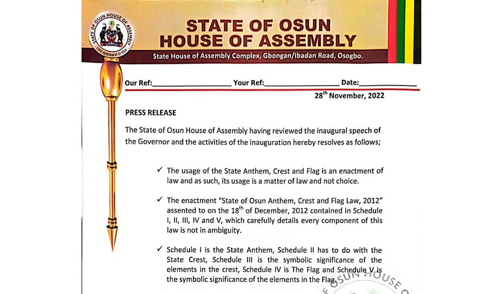 Osun Assembly Counters Adeleke On Rename Of State, Other Decisions