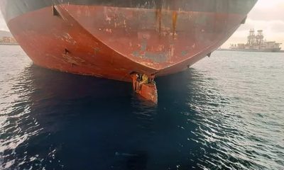 Three Stowaways Found On Ship Rudder