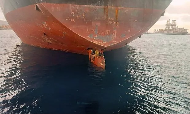 Three Stowaways Found On Ship Rudder