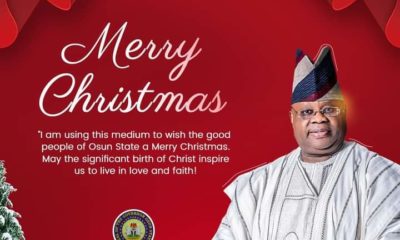 Yuletide: Governor Adeleke Felicitates With Christians