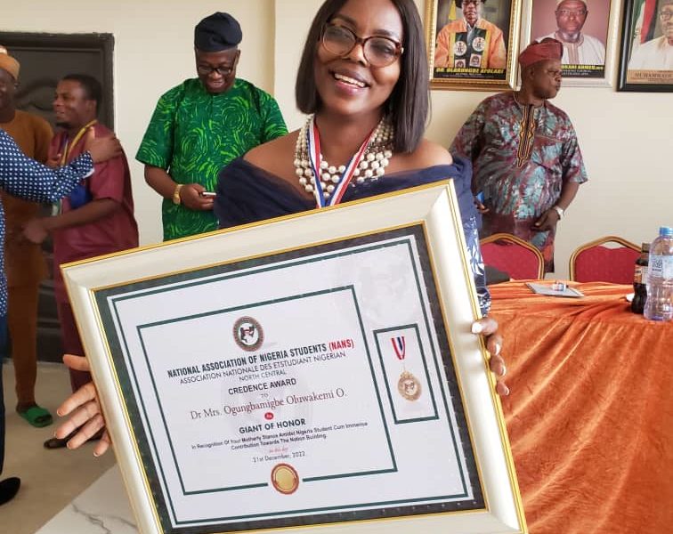 FEDPOFFA Dean, Ogungbamigbe Becomes First Female Recipient Of NANS Award In North Central Nigeria