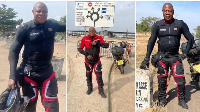 London To Lagos Biker, Kunle Adeyanju Begins Another Journey To Benin Republic, Togo, Burkina Faso, Mali, Guinea Conakr