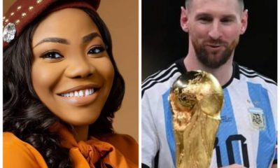 World Cup: Mercy Chinwo Congratulates GOAT Messi