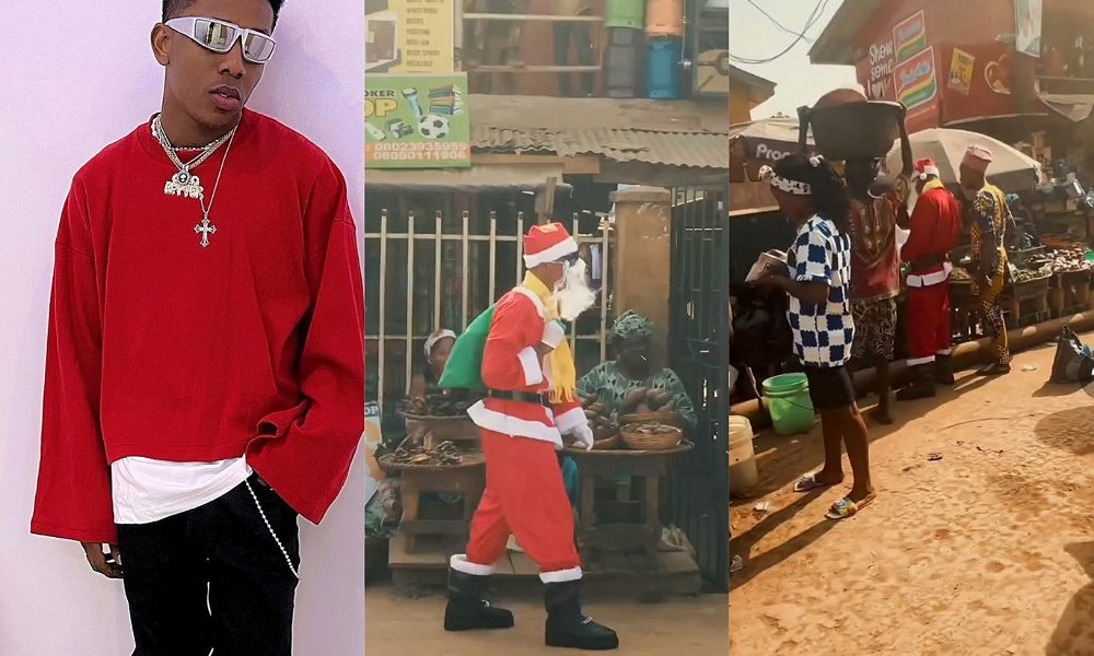 Small Doctor Dresses As Santa, Distributes Money In Lagos Market