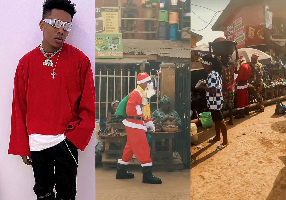 Small Doctor Dresses As Santa, Distributes Money In Lagos Market