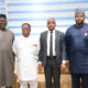 L-R: Executive Director, Maritime Labourand Cabotage Services, Nigerian Maritime Administration and Safety Agency, NIMASA, Engr. Victor Ochei; Director General NIMASA, Dr. Bashir Jamoh OFR; Chairman, CabotageVessel Financing Fund (CVFF) Committee of the Nigerian Indigenous Shipowners Association (NISA), Dr. Edward Sohwo and Executive Director Operations NIMASA, Mr ShehuAhmed during a visit by the NISA CVFF Steering Committee to the NIMASA headquarters.