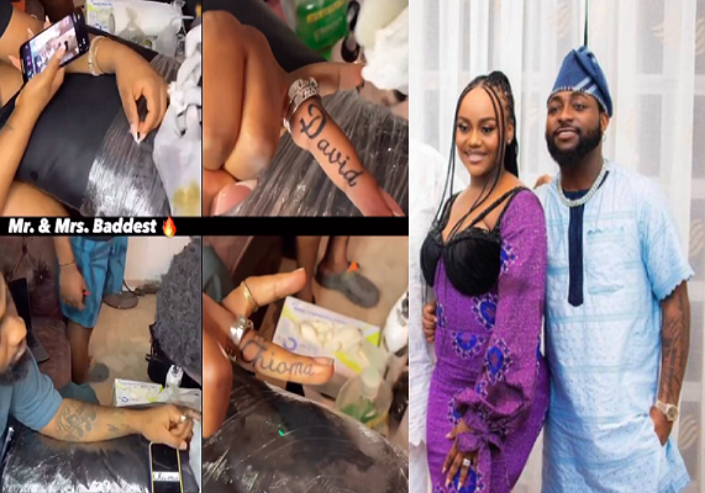 Davido, Chioma Solidify Love With Matching Tattoos On Ring Finger