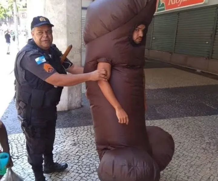 Police Arrest Man For Harassing Women With 7ft Penis Costume