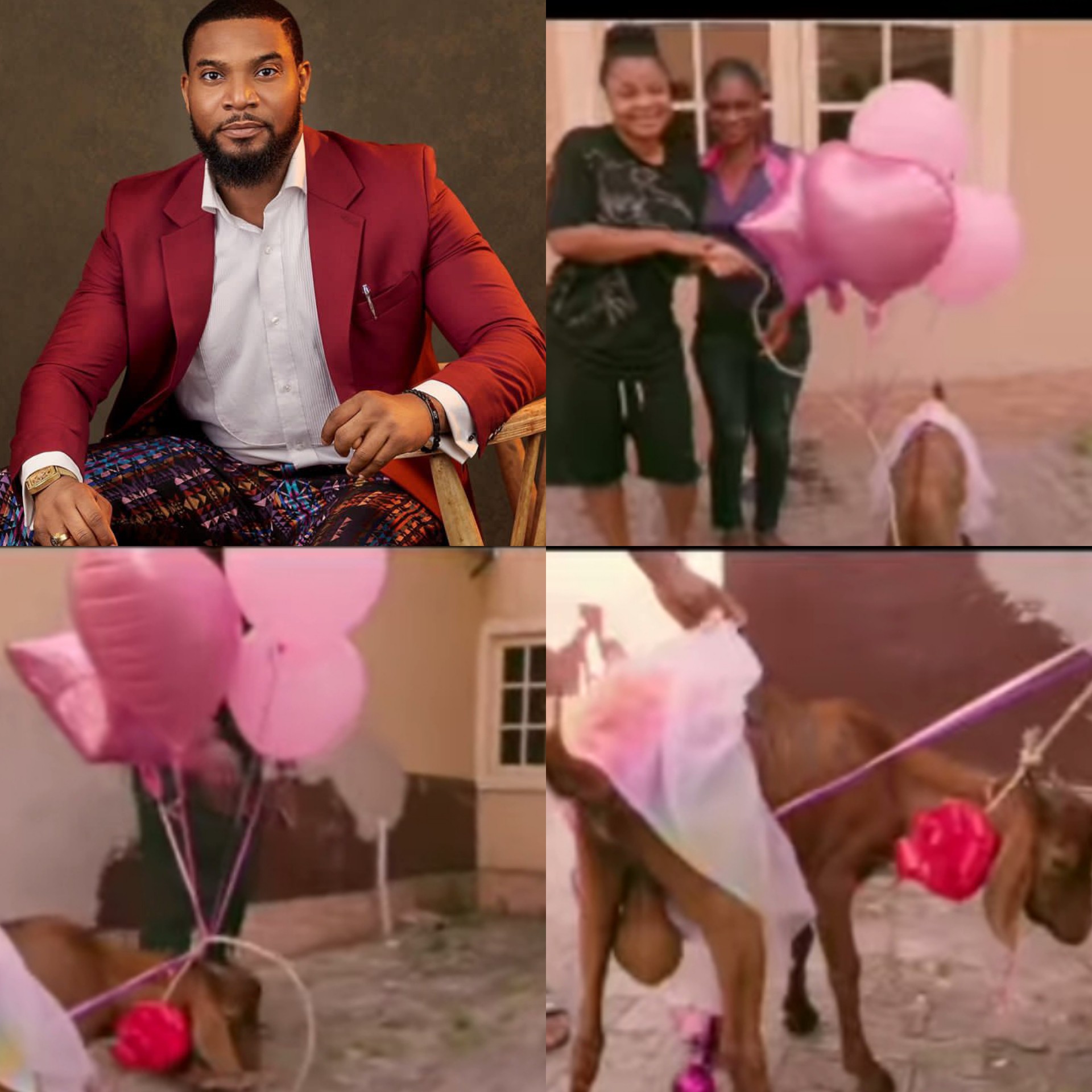 Kunle Remi Gifts Bimbo Ademoye Goat On Birthday