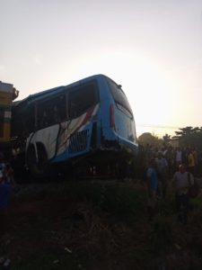 Many Fear Dead, Injured As Moving Train Crushes Govt Staff Bus In Lagos