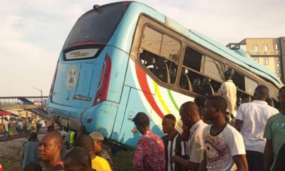 Many Fear Dead, Injured As Moving Train Crushes Govt Staff Bus In Lagos