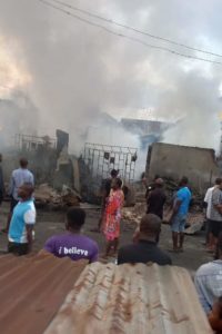 Tragedy As One Die At Ajegunle Spare Parts Mart Fire Outbreak
