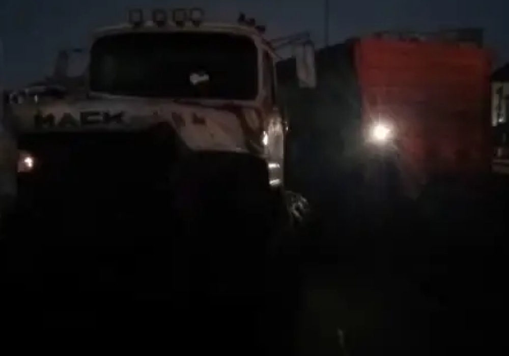 Container Falls Off Trailer On Lagos Bridge