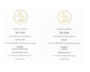 Mr Eazi Makes History As First Nigerian To Win Latin Grammy
