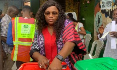 #NigeriaDecides: Lagos PDP Deputy Gov Funke Akindele Votes