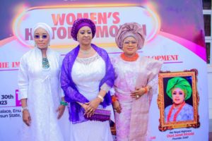 Photo 1 Wife of the Governor of Osun State Erelu Ngozi Adeleke (middle), flanked by the conveners of the event Olori Afolabi and Olori Afolabi.