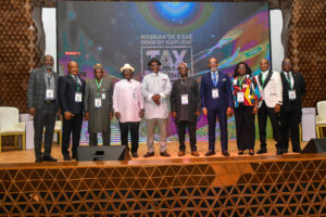 L-R: (3rd left) General Manager Planning, Research and Development, Nigerian Content Development and Monitoring Board (NCDMB), Alhaji Abdulmalik Halilu; Director, Planning, Research and Statistics, NCDMB, Mr. Daziba Patrick Obah; Executive Secretary, NCDMB, Engr. Simbi Kesiye Wabote and (7th left); member NCDMB Governing Council, Mr. Mina Oforiokuma and other speakers at the one-day Nigerian Oil and Gas Industry Suppliers’ Tax Awareness Workshop jointly organized by NCDMB and Federal Inland Revenue Service (FIRS) on Tuesday in Yenagoa, Bayelsa State.