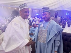 The Director General NIMASA, Dr. Bashir Jamoh, OFR (right) with Governor Elect of Kaduna State., Uba Sani during the book launch of Governor El-Rufai in Kaduna.